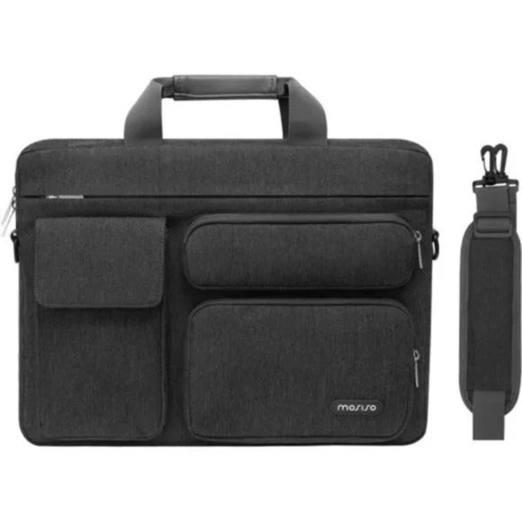 Laptop Shoulder Messenger Bag Compatible with MacBook Slate Gray - Picture 1 of 7